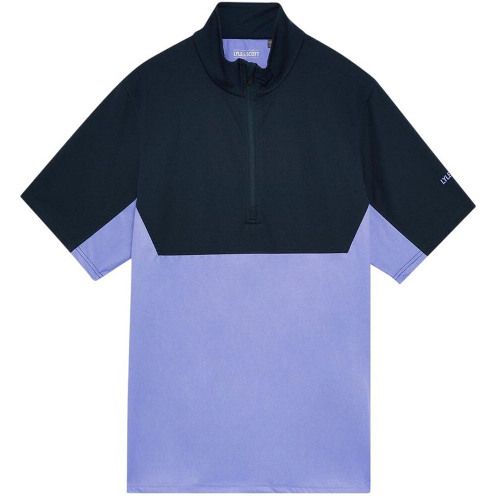 Lyle & Scott Mens Colour Block Half Zip Top / Moonlight Navy